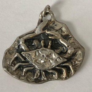 Crab cancer sterling silver charm